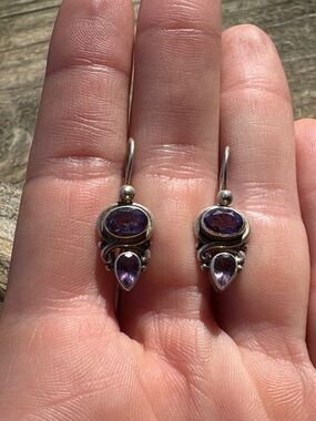 Sterling Silver Earrings with Amethyst